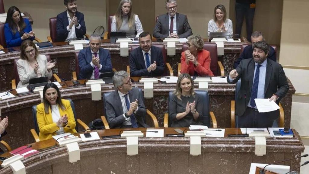El presidente de la Región de Murcia, Fernando López Miras, durante un pleno de control. EFE