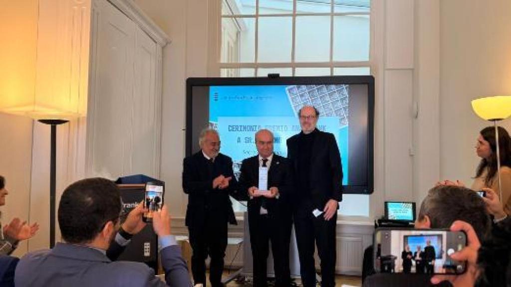 Mariano Jabonero durante la entrega del premio