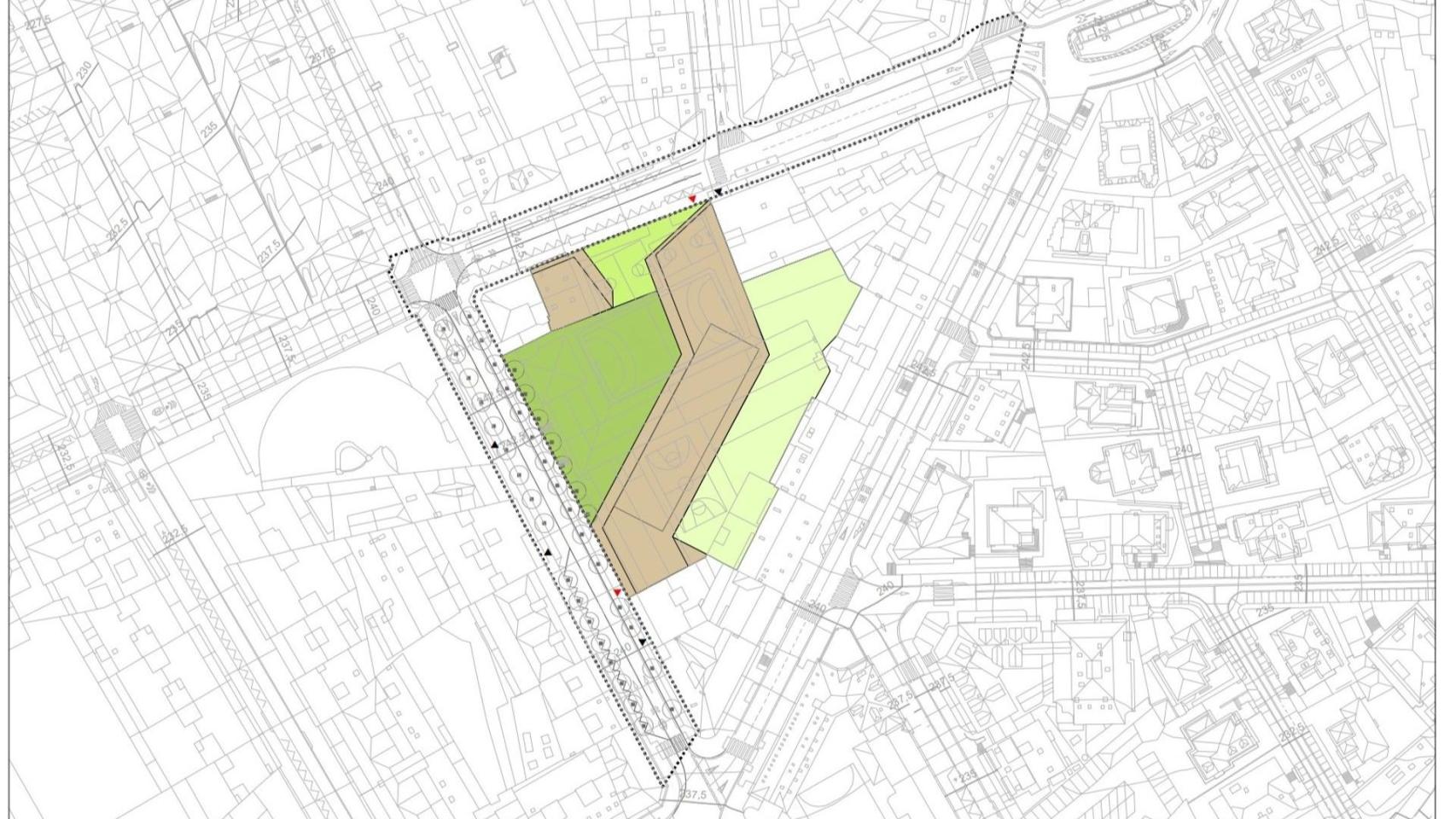 Plano del antiguo colegio Peleteiro.