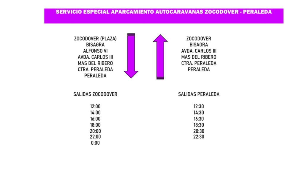 Servicio especial Zocodover-Peraleda.