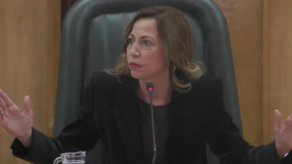 La alcaldesa de Zaragoza, Natalia Chueca, durante el pleno de este jueves.