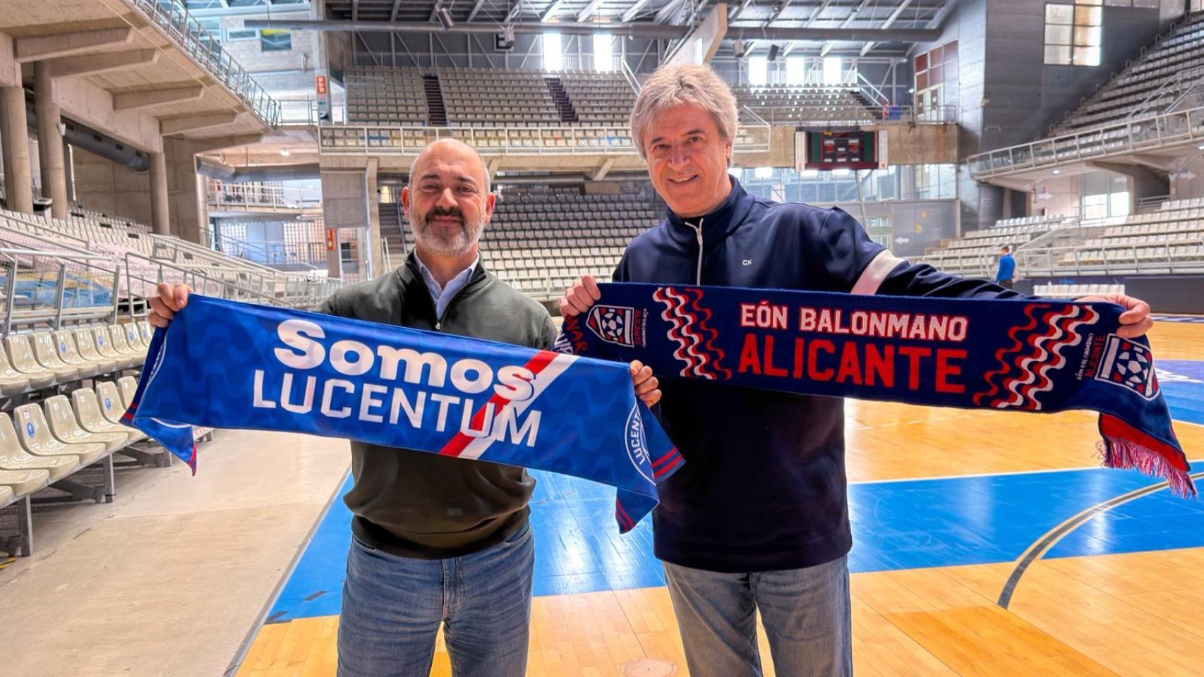 José Sánchez, presidente del Horneo EÓN Alicante, y Daniel Adriasola, presidente del Lucentum.
