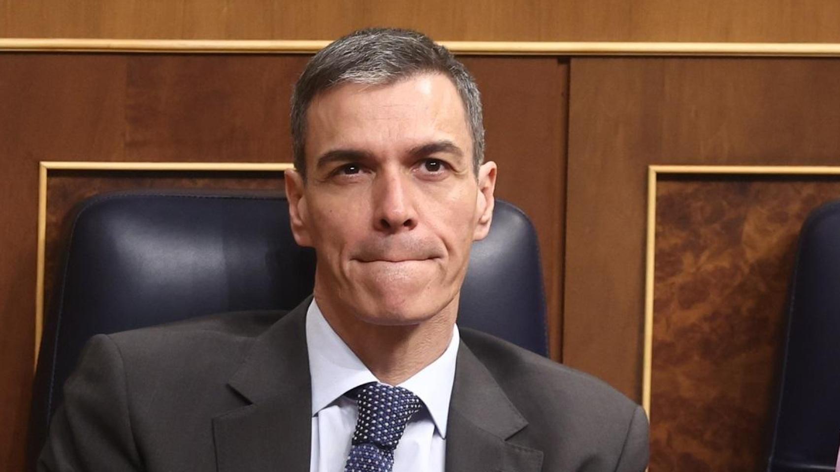 El presidente del Gobierno, Pedro Sánchez, durante una sesión plenaria, en el Congreso de los Diputados