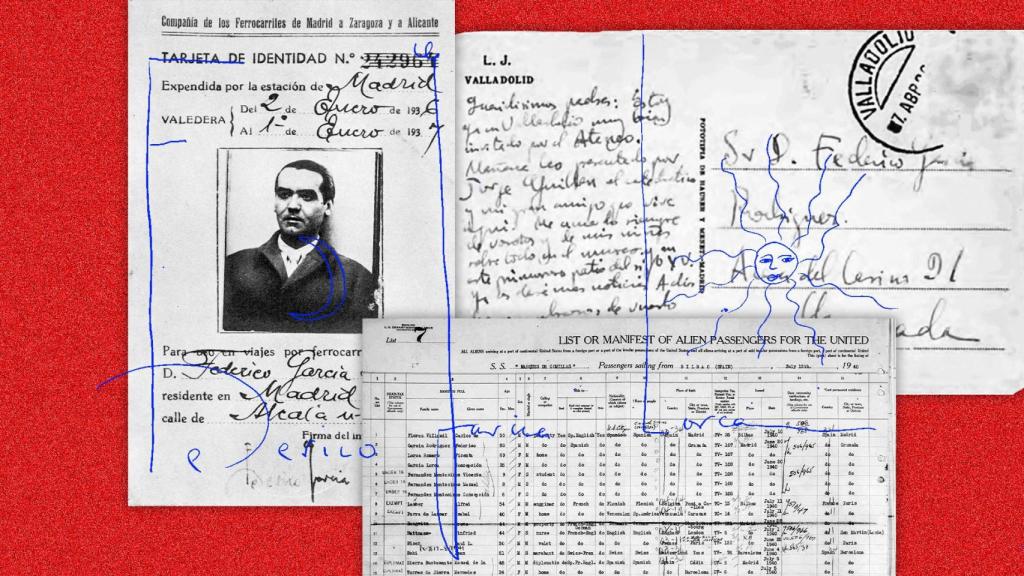 Algunos de los documentos que incluye la correspondencia entre Lorca y su familia en el libro 'No te olvides de escribir' (Akal).