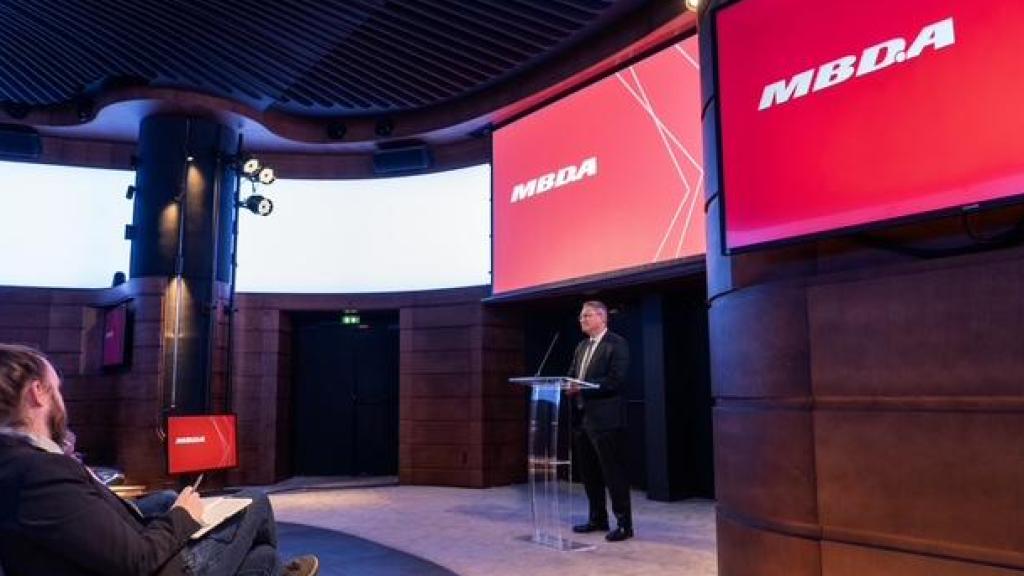 Éric Béranger, CEO MBDA, este jueves durante la presentación de los resultados de la empresa en París