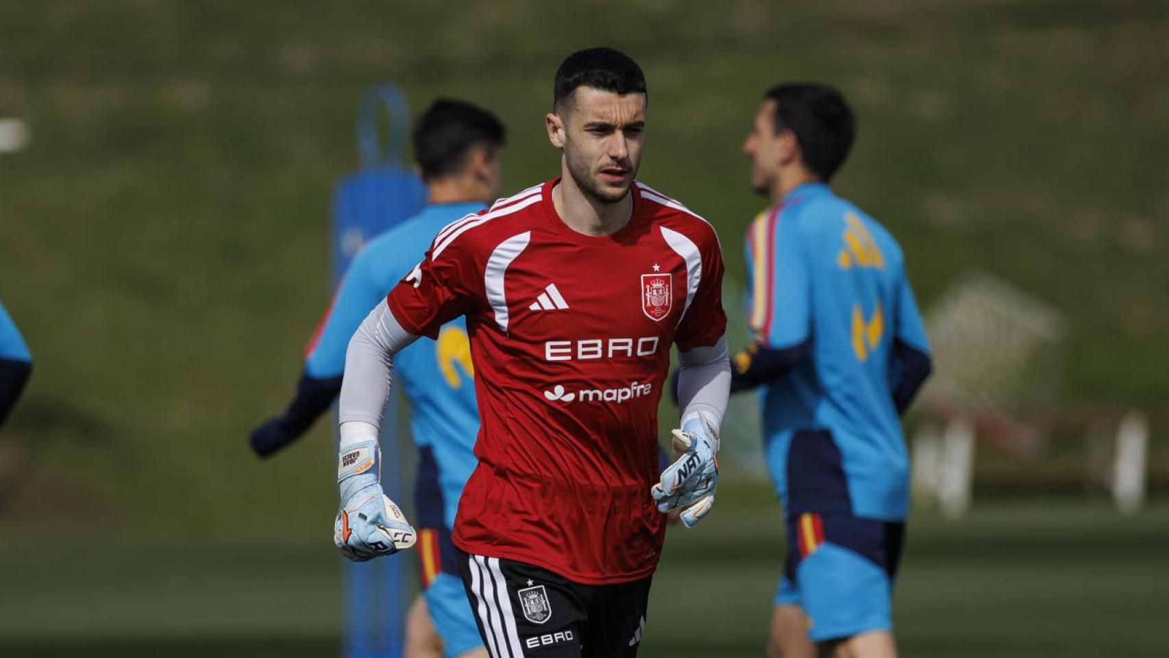 Joan García, en un entrenamiento de la Selección