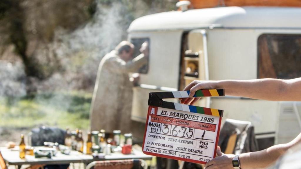 Rodaje de 'El Marqués, 1985'.