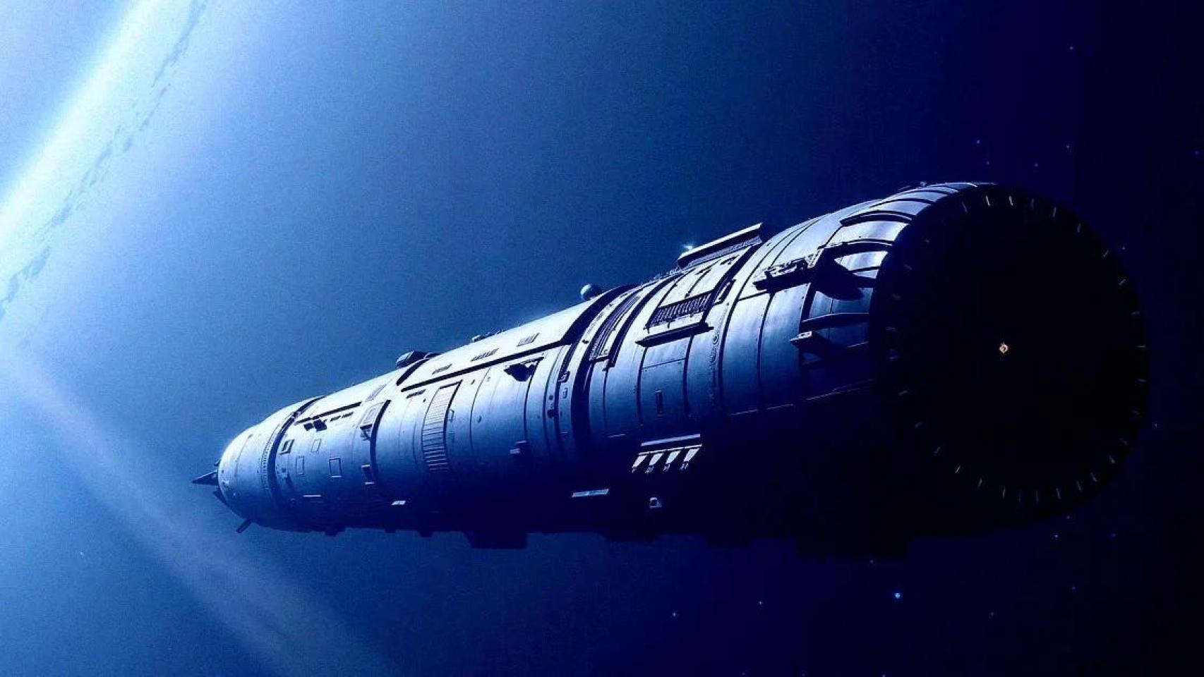 Recración de cómo sería la nave Chrysalis.