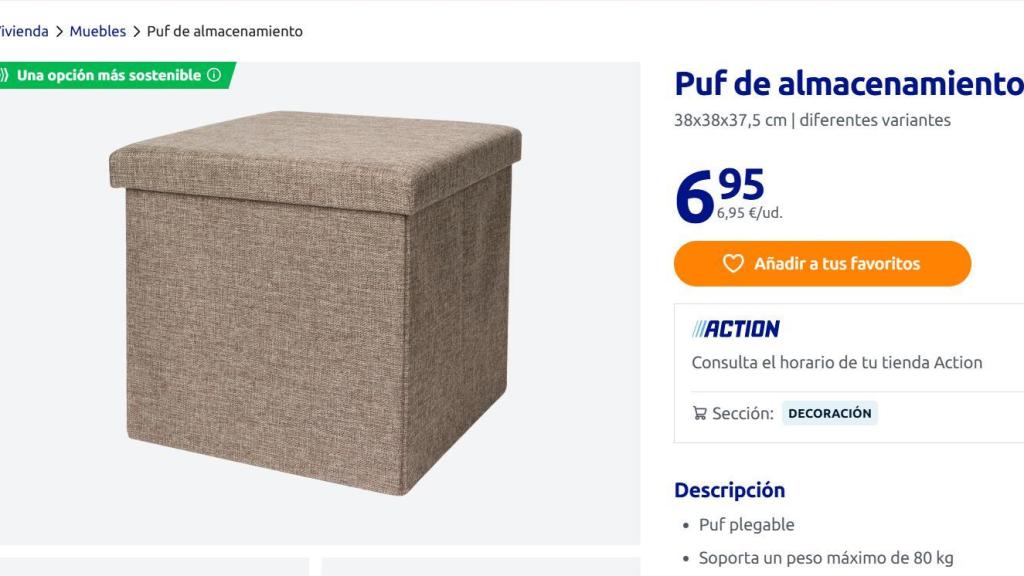 Puf de almacenamiento.