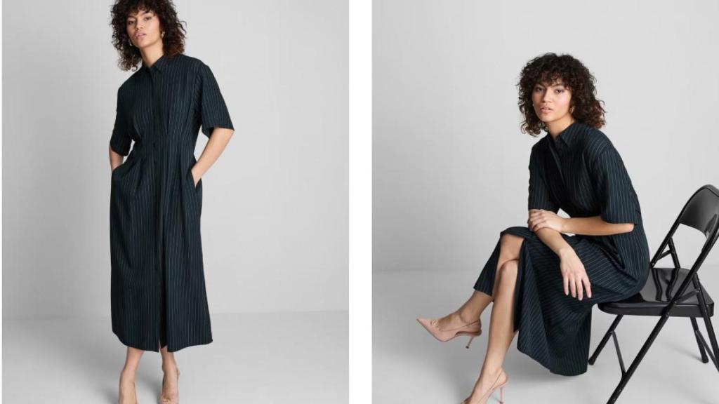 Vestido camisero midi.