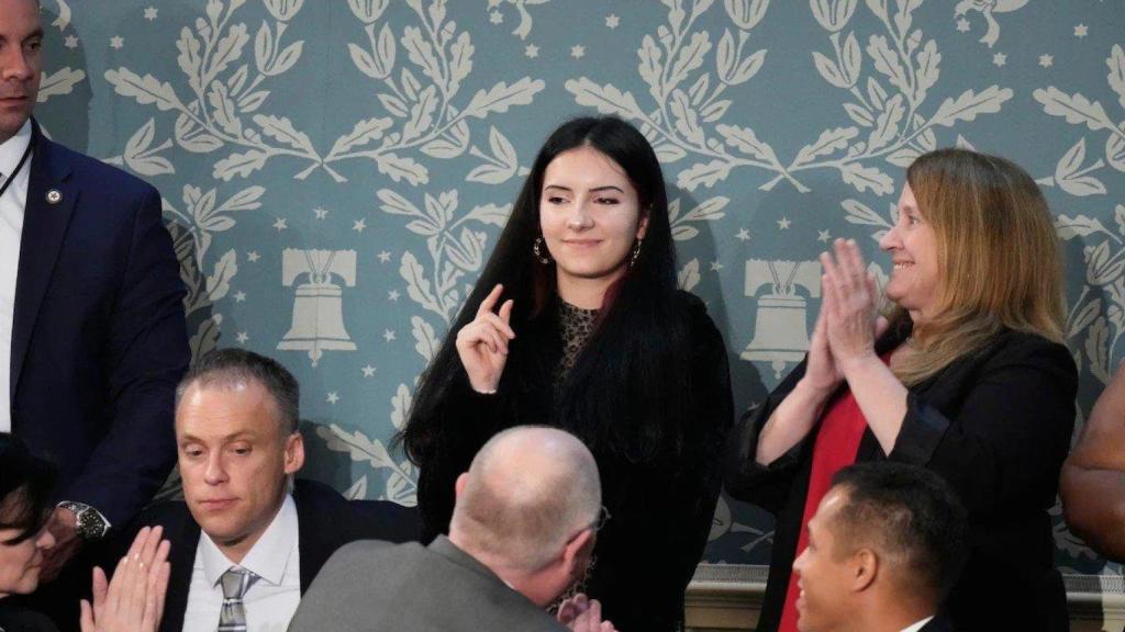 Saige Blair durante el discurso del estado de la Unión.