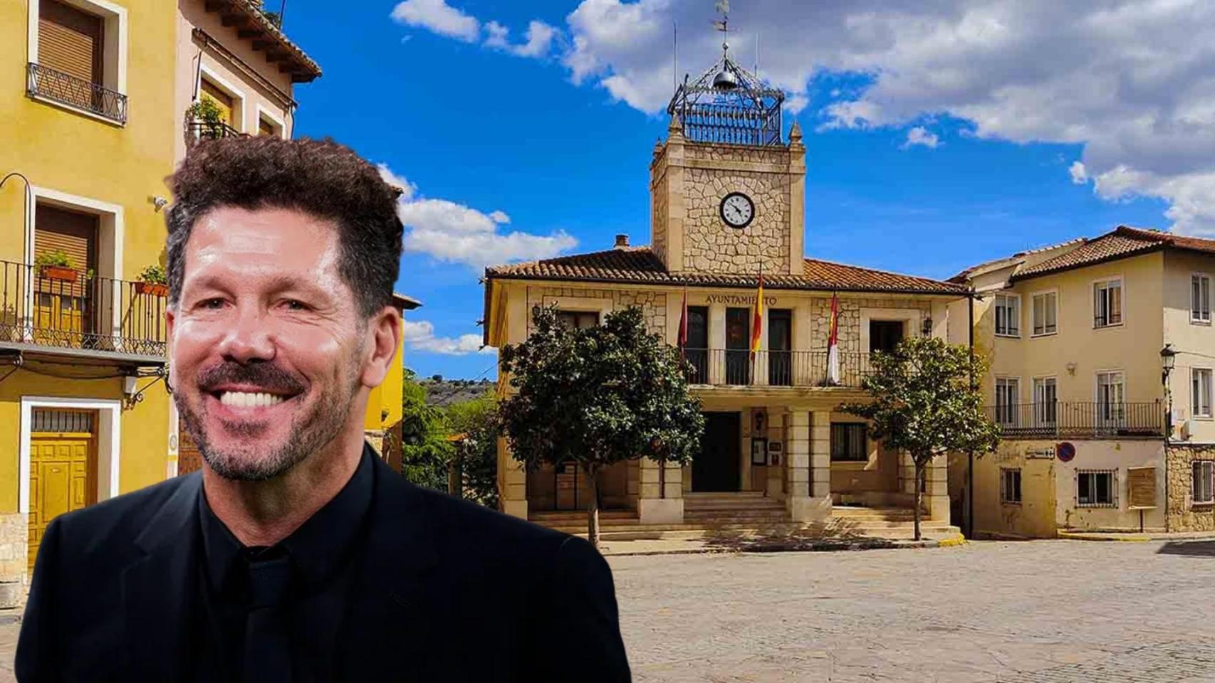 Montaje con Diego Pablo Simeone y el Ayuntamiento de Brihuega.
