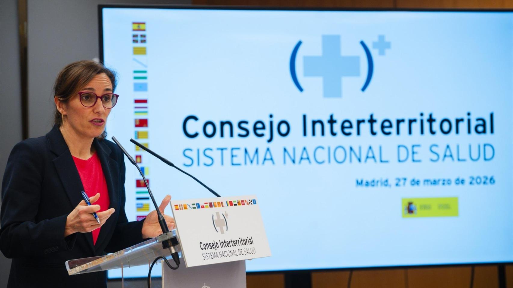 Mónica García, ministra de Sanidad, rueda de prensa posterior al Interterritorial