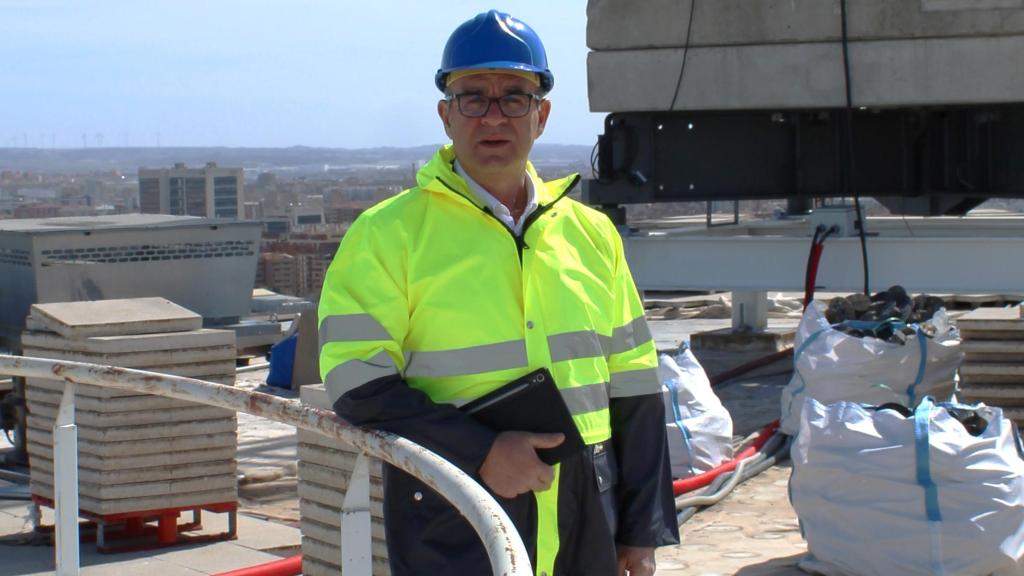 Alfonso Pérez Cebrián, en la azotea de la Torre del Agua.