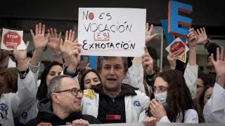 Manifestación con motivo de la huelga en Madrid.