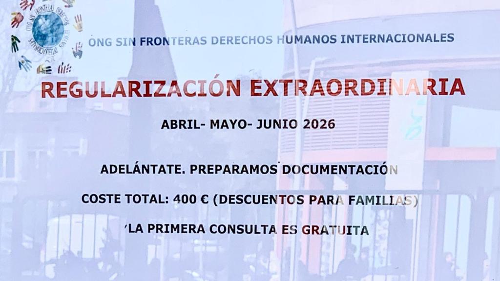 Cartel con la 'oferta' de la supuesta ONG.