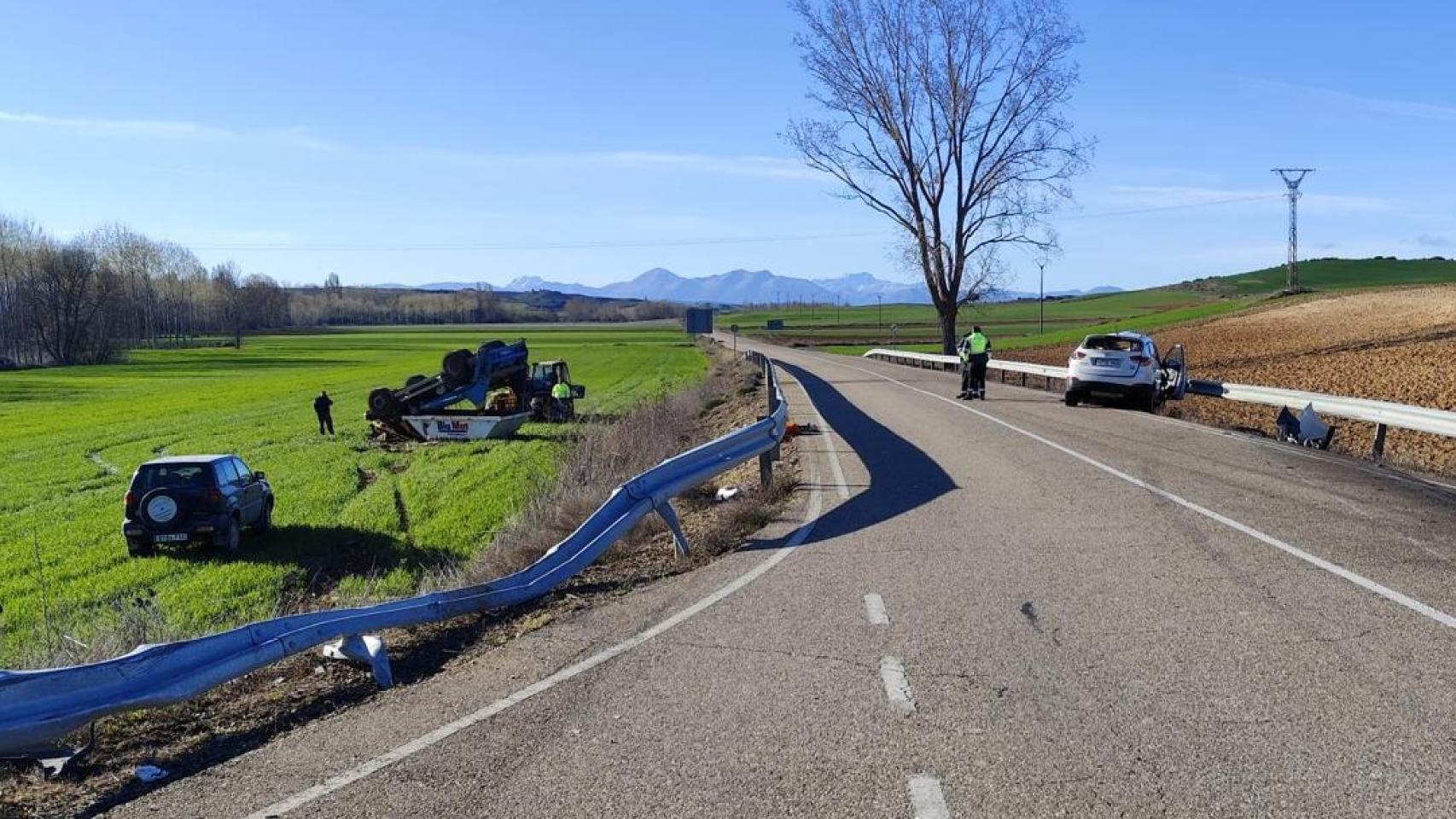 Así quedó el quitamiedos tras el accidente ocurrido en La Vid