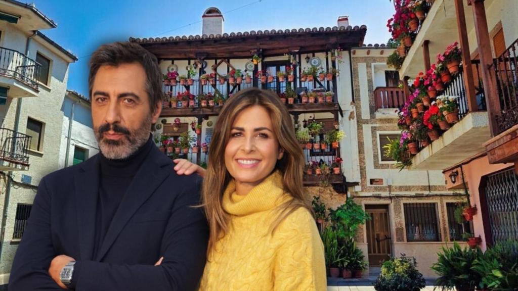 Juan de Val y Nuria Roca y la Casa de las Flores de Candeleda en un montaje.