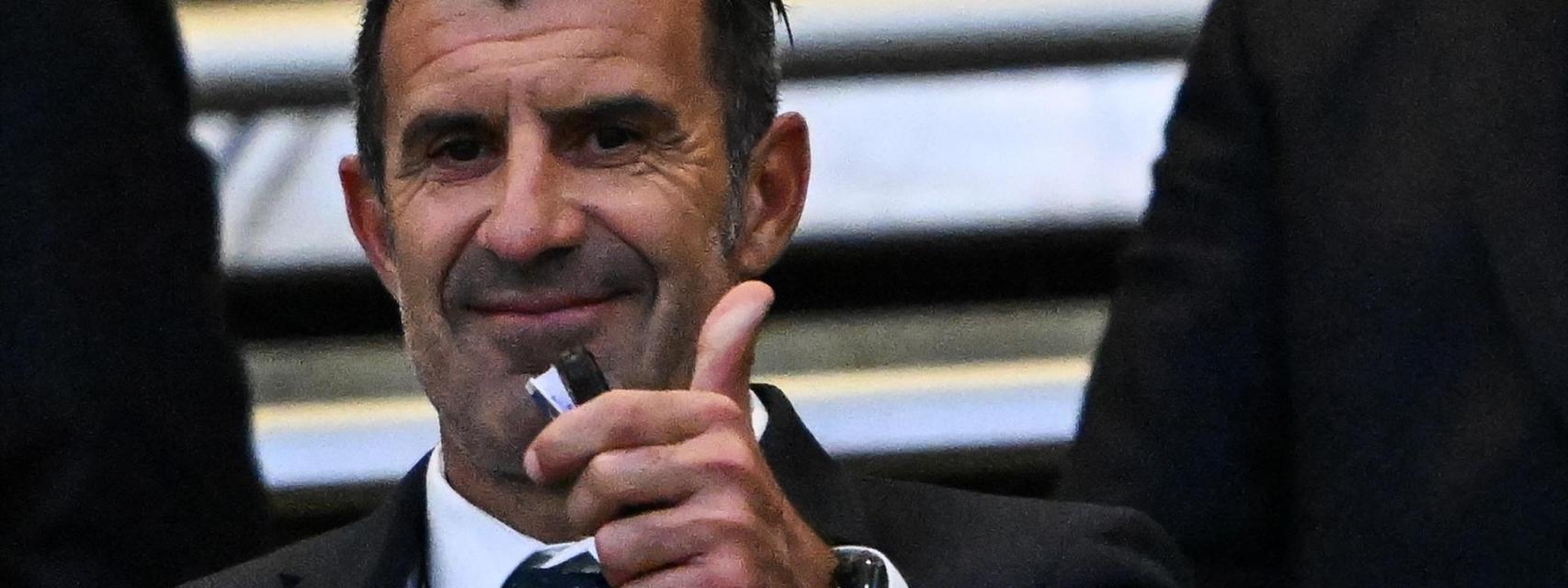 Luis Figo, durante un partido de la selección portuguesa.