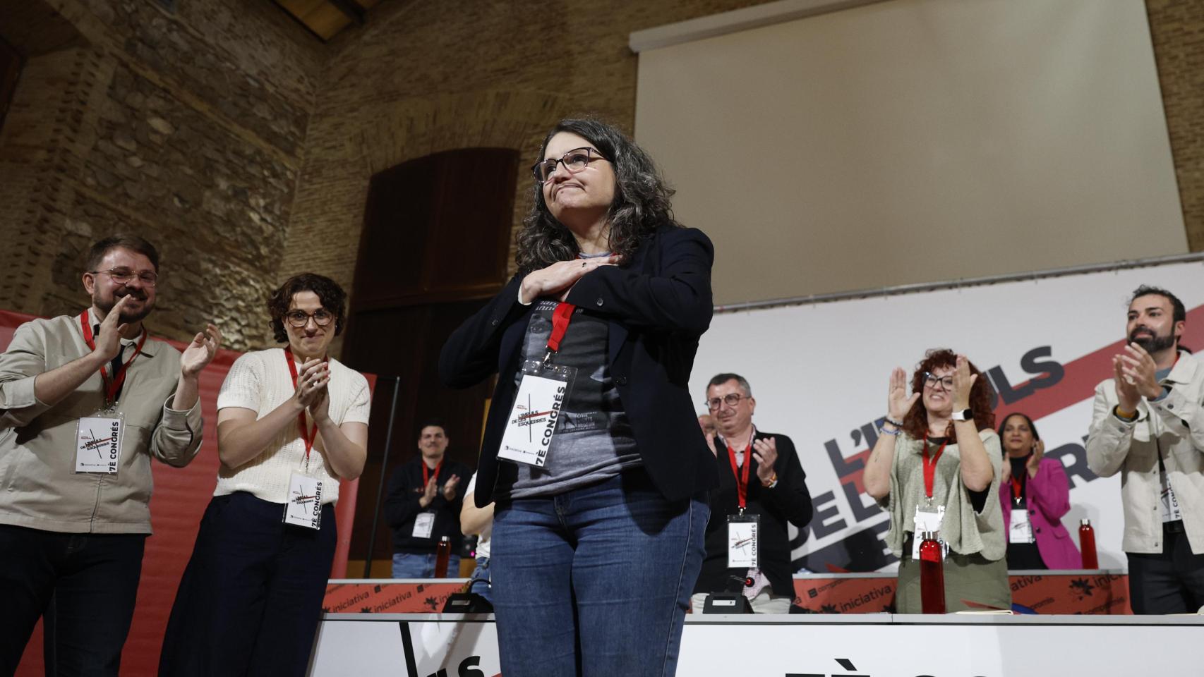 La exvicepresidenta del Gobierno valenciano, Mónica Oltra, interviene en el VII congreso ordinario de Iniciativa. Efe / Kai Försterling