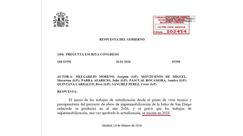 Respuesta parlamentaria de 2026.