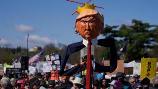A figure of US President Donald Trump during the 'No Kings' demonstration that took place this Saturday in Washington DC