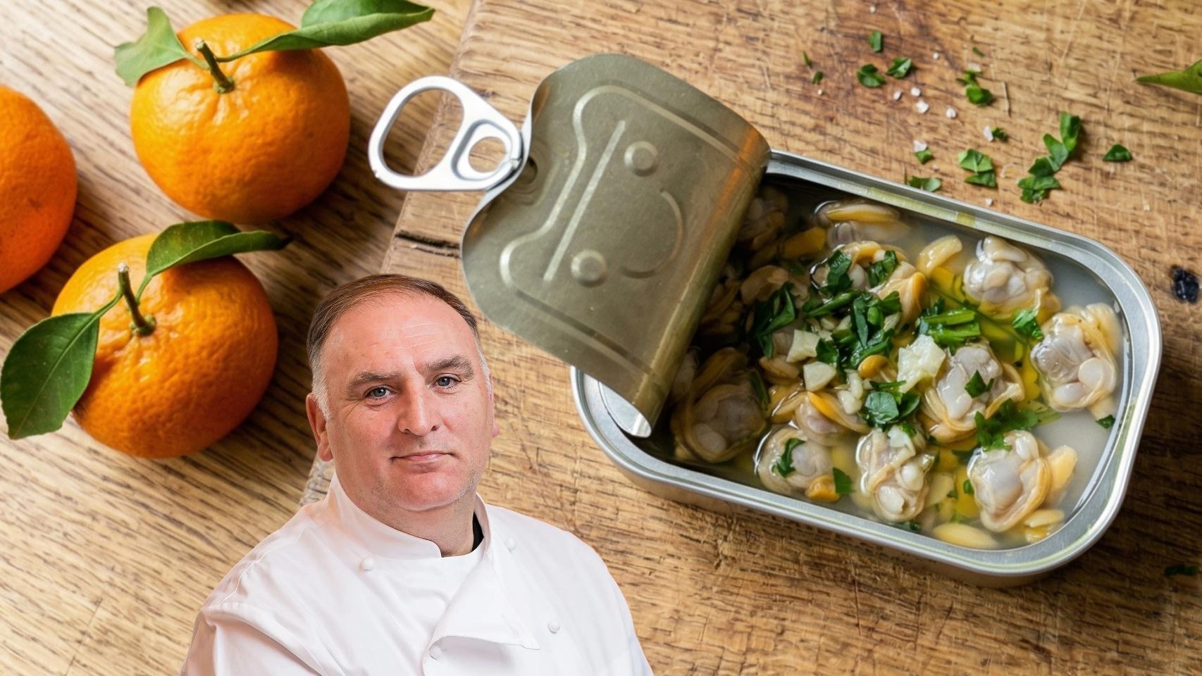 José Andrés, chef, en un montaje de El Español