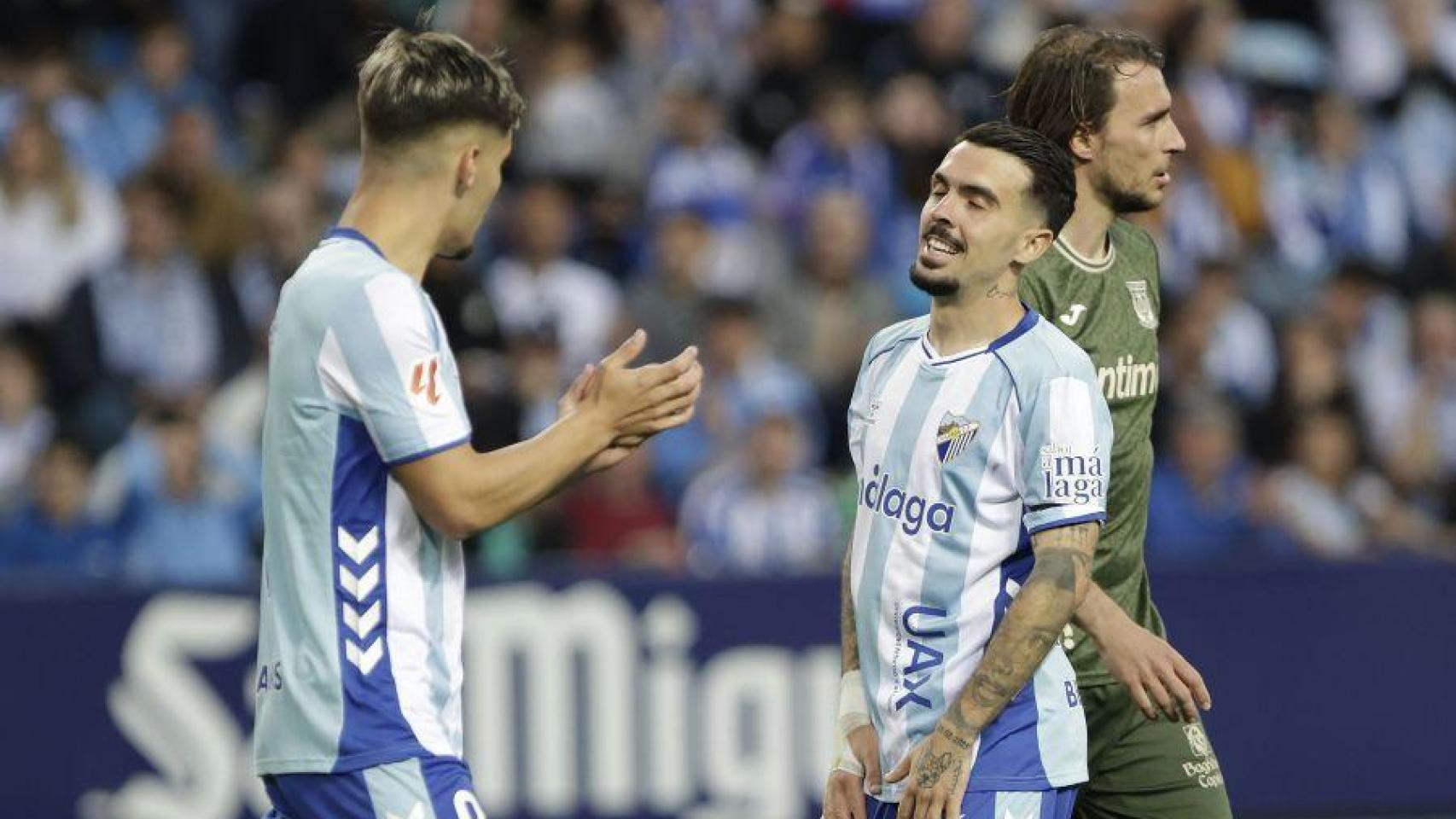 Chupe y Joaquín, jugadores del Málaga CF
