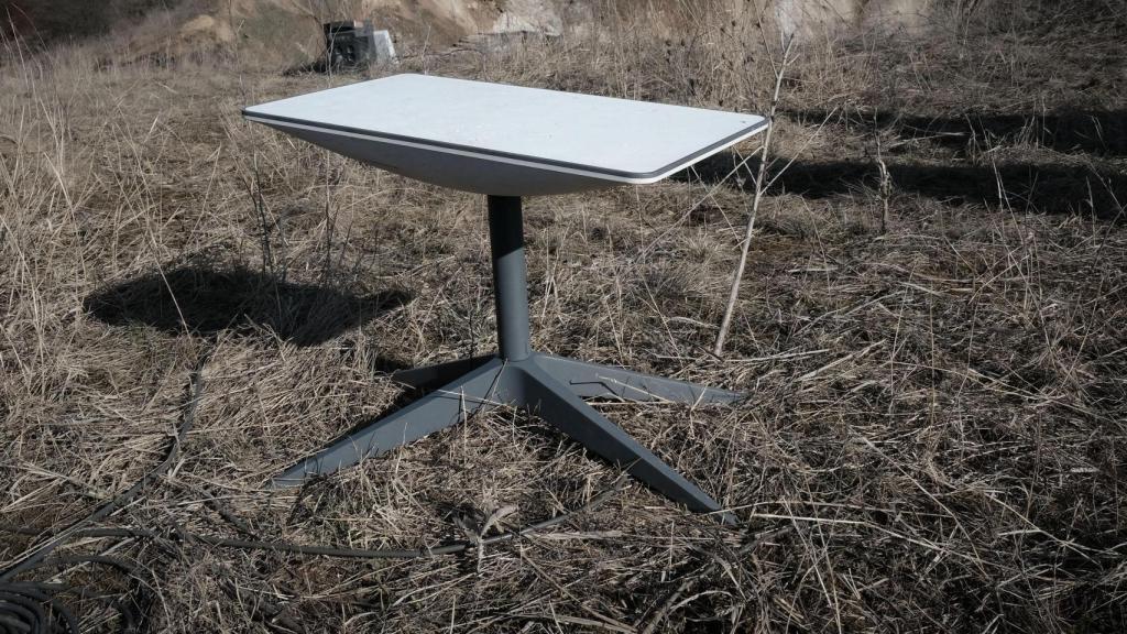 A Starlink antenna, used by the Ukrainian Army on the Donbass front.