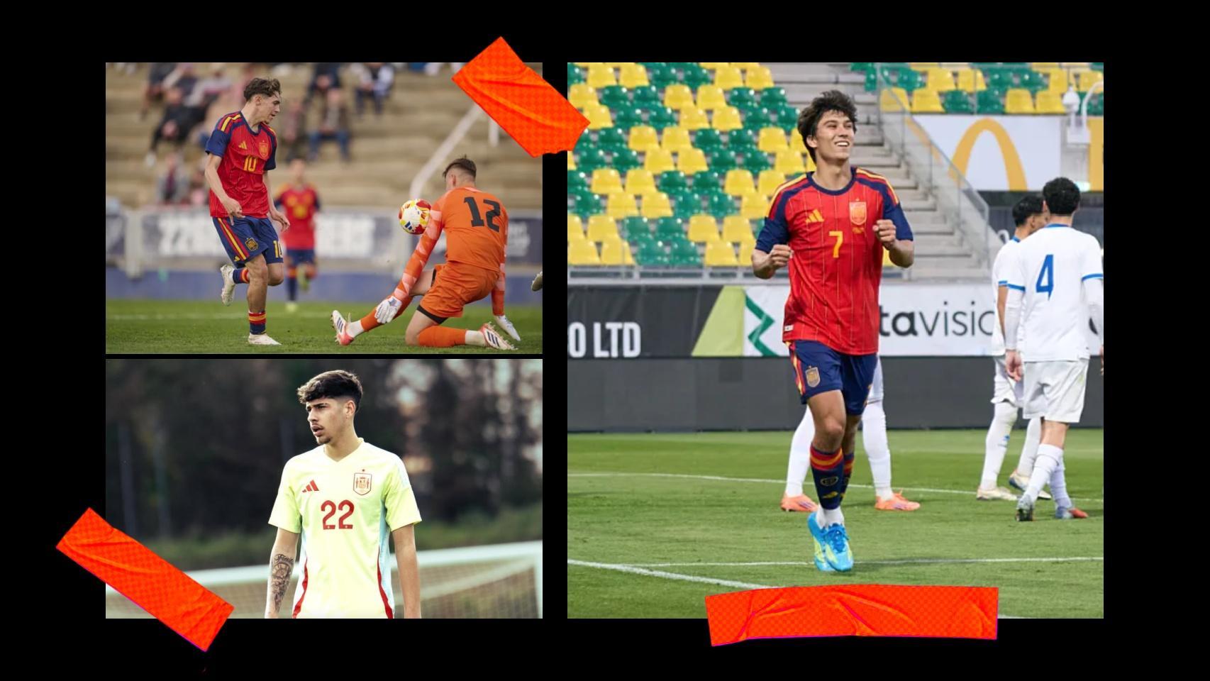 Thiago Pitarch, Alexis Ciria y Gonzalo García, con la Selección