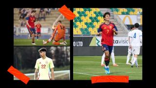 Thiago Pitarch, Alexis Ciria y Gonzalo García, con la selección