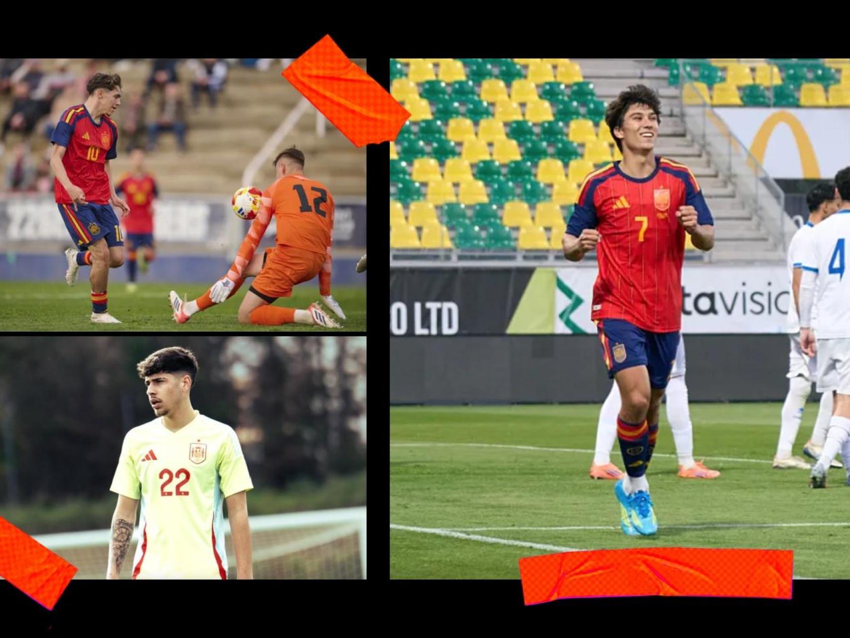 Thiago Pitarch, Alexis Ciria y Gonzalo García, con la Selección