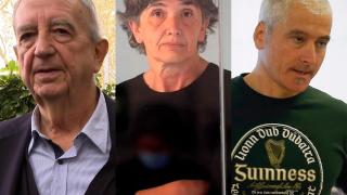 El exportavoz del PNV Iñaki Anasagasti, junto a la imagen de los presos de ETA Soledad Iparraguirre 'Anboto'y Francisco Javier García Gaztelu 'Txapote'.