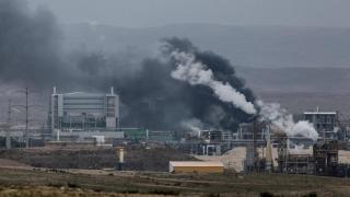 Imagen del humo tras un ataque con misiles iraníes, en el sur de Israel.