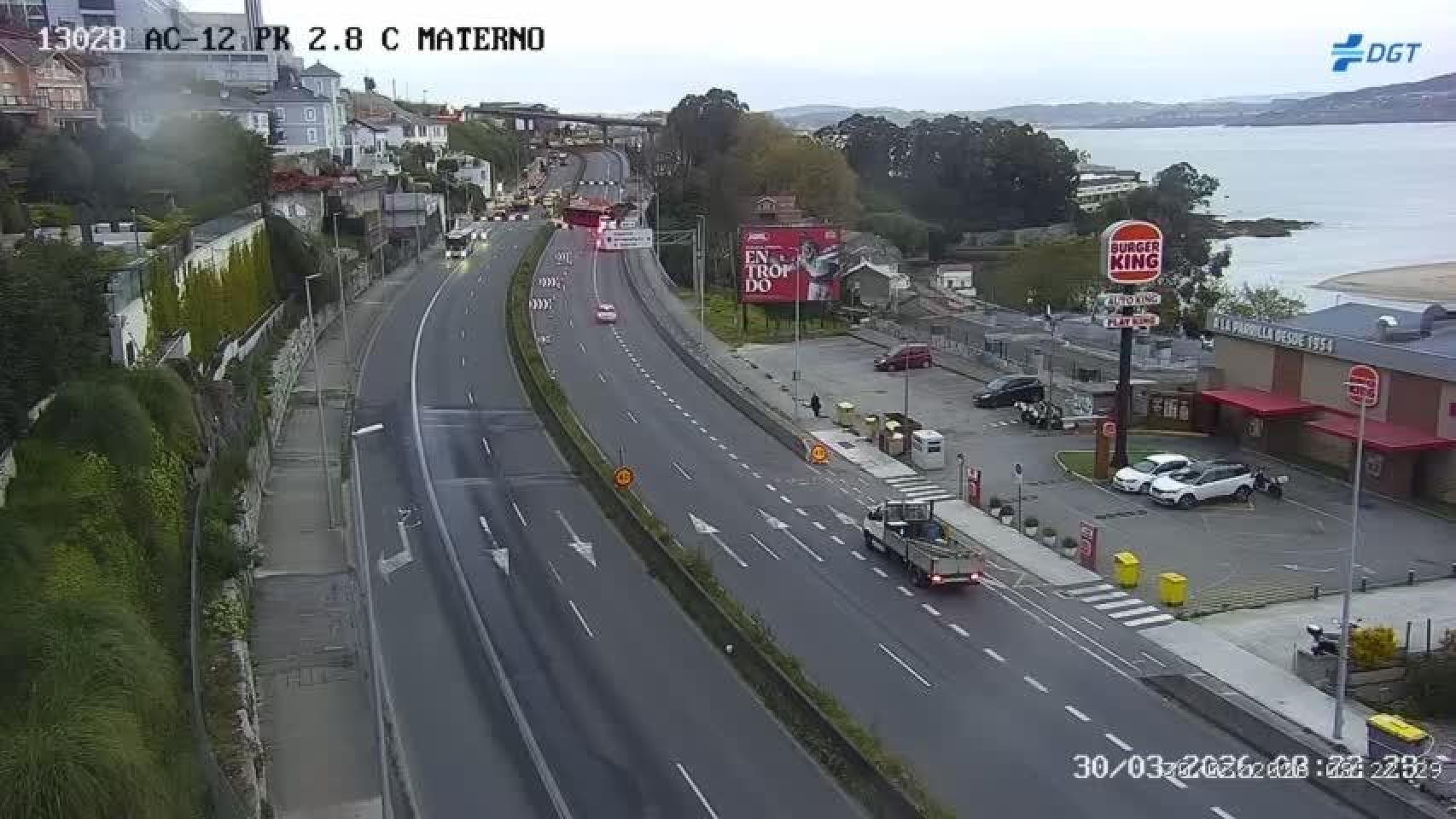 Imagen de la AC-12 a la altura del corte de tráfico.