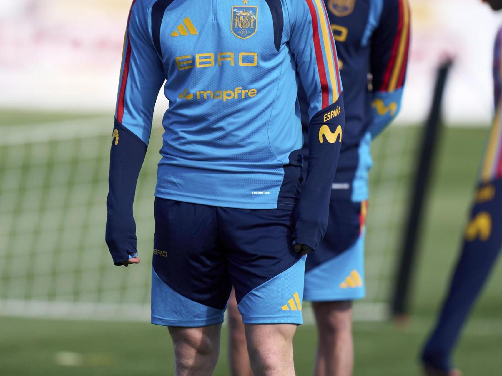 Víctor Muñoz, en un entrenamiento de la Selección