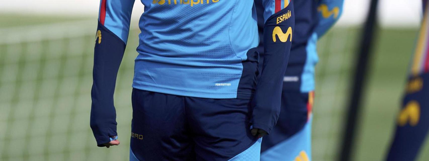 Víctor Muñoz, en un entrenamiento de la Selección