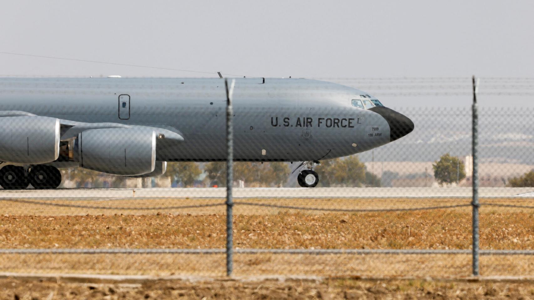Un avión KC-135 de la Fuerza Aérea estadounidense en la base de Morón, en una imagen de archivo.