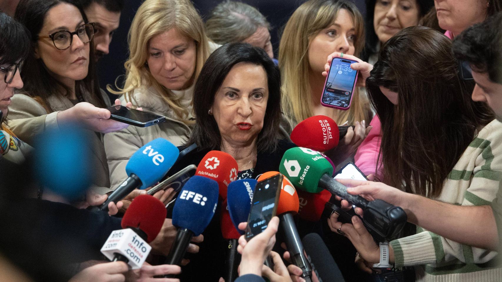 La ministra de Defensa, Margarita Robles, durante la presentación del programa IN+DEF, de apoyo a la industria de defensa, a 30 de marzo de 2026, en Madrid (España).