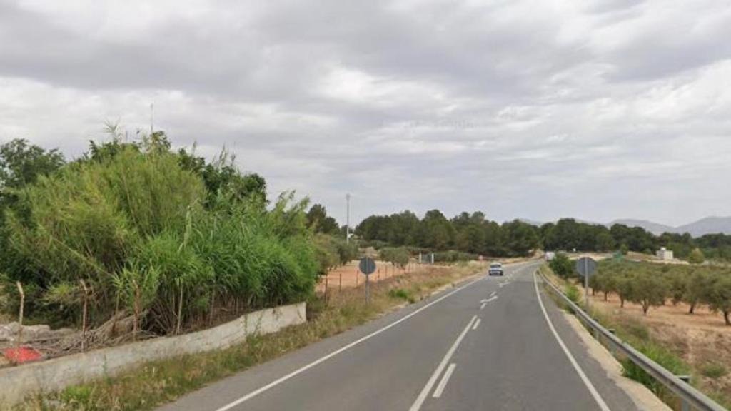 La carretera que conecta Sax con Elda, lugar del accidente.