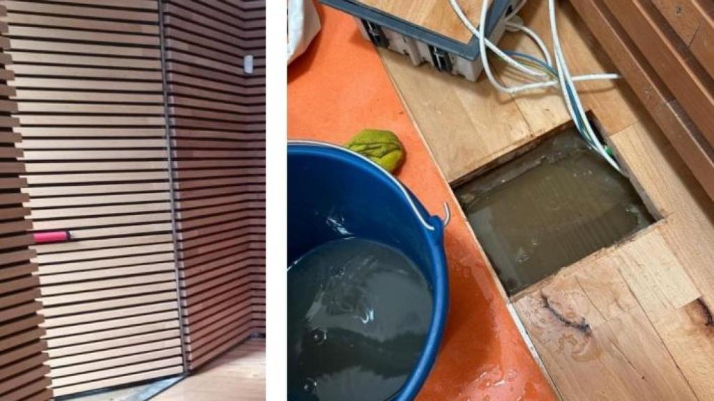 Imágenes tomadas durante la inundación de las instalaciones por el temporal de lluvias.