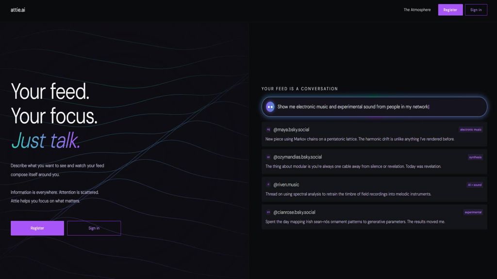 La página web de Attie.