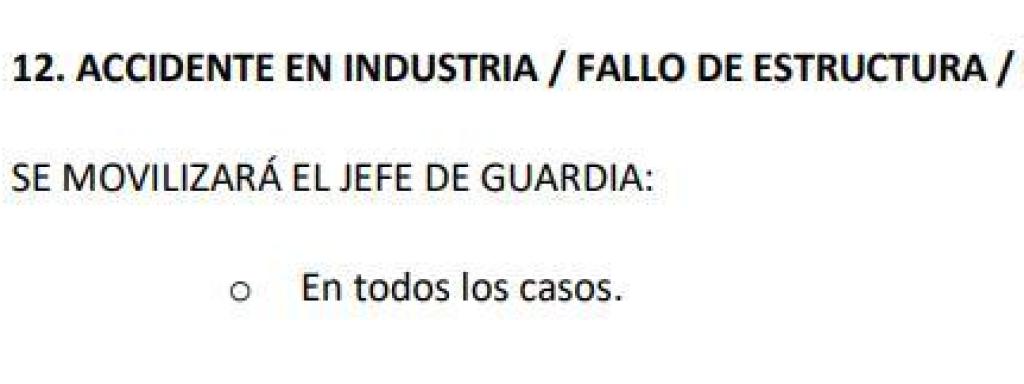 Una captura de lo que dice el protocolo del del Servicio de Emergencias de Cantabria (SEMCA).