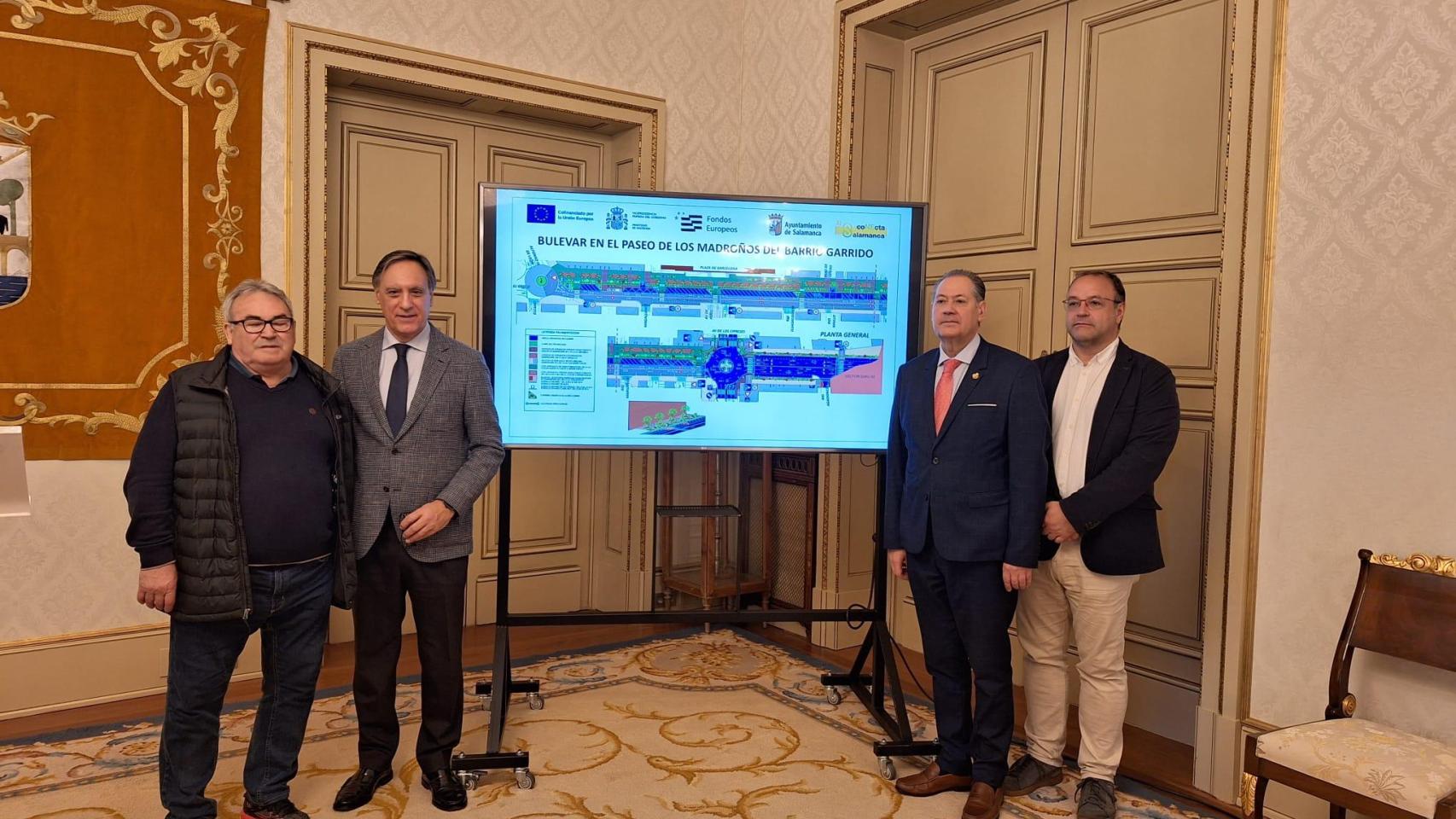 Presentación del nuevo bulevar en la Avenida de los Madroños de Salamanca.
