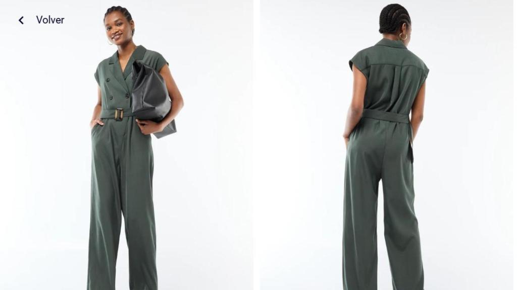 Mono pantalón con cinturón en la cintura.