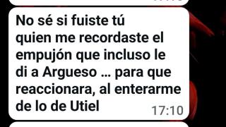 Wasap de Pradas a un bombero el pasado febrero sobre el día de la dana. EE