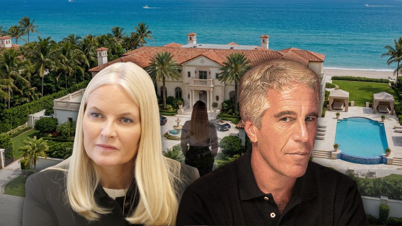 Jeffrey Epstein y la princesa Mette-Marit en un fotomontaje de EL ESPAÑOL.