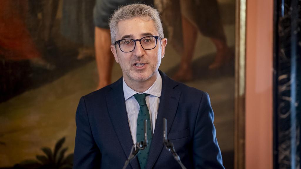 El ministro de Hacienda, Arcadi España, durante el acto de traspaso de cartera.