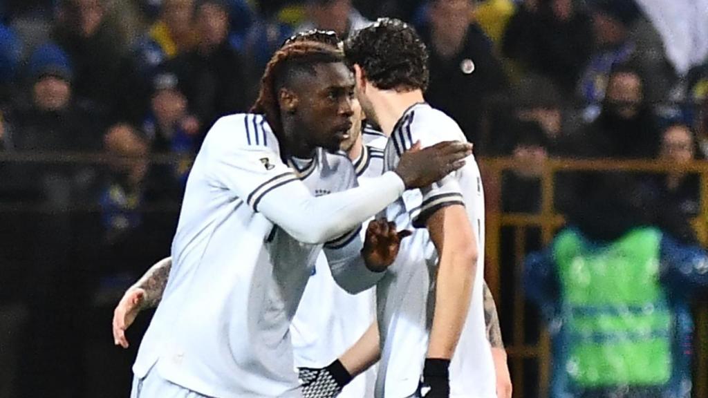 Moise Kean celebra el gol ante Bosnia.