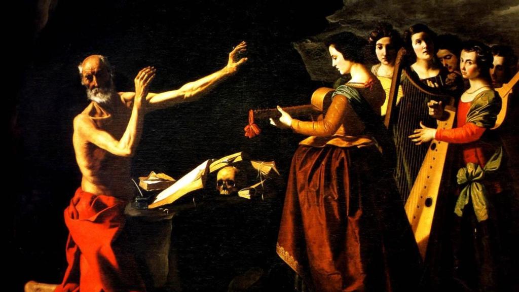 Una de las pinturas más famosas de Francisco de Zurbarán encontrada en el Monasterio, 'Tentaciones de San Jerónimo'